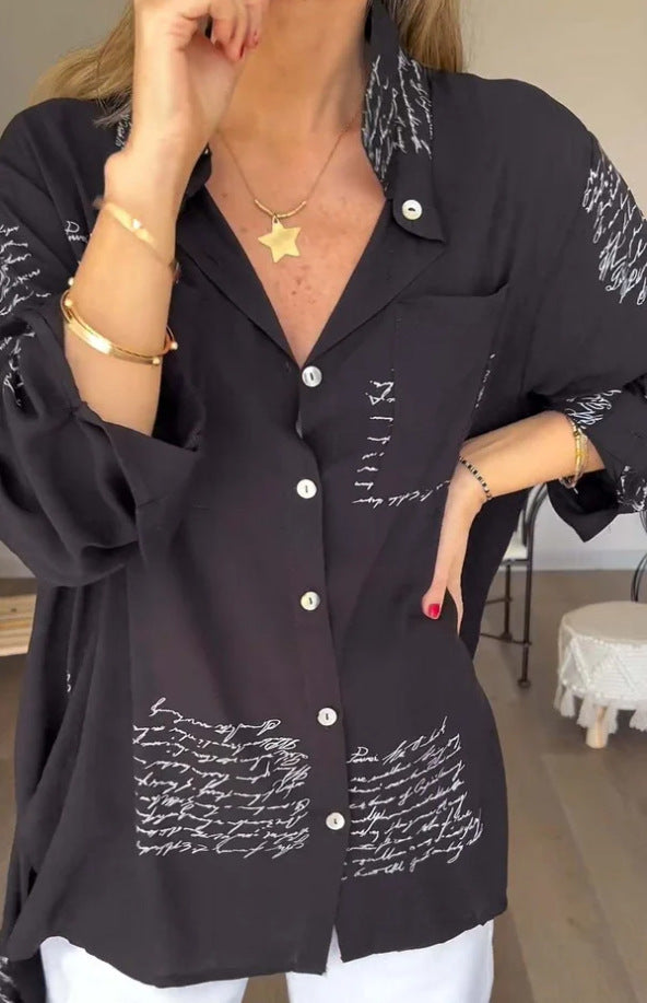 Chemise Décontractée Imprimé Lettre
