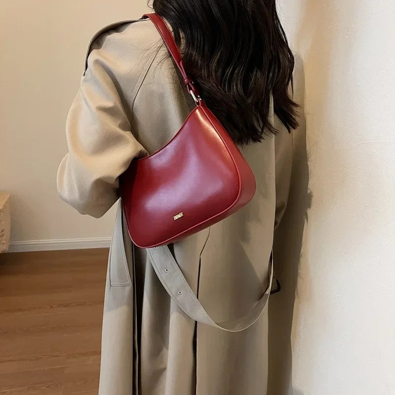 Sac Épaule Rouge Cuir Luxe