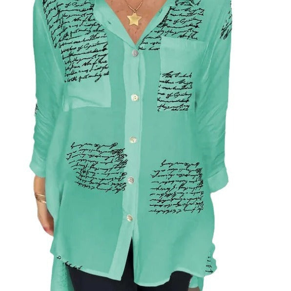 Chemise Décontractée Imprimé Lettre