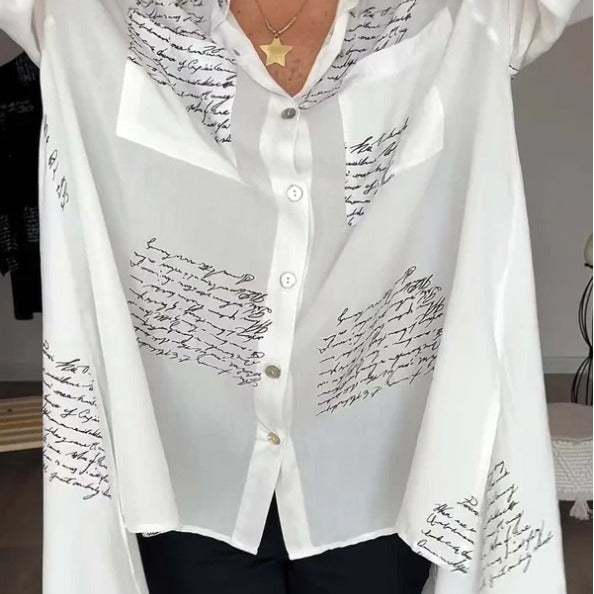 Chemise Décontractée Imprimé Lettre