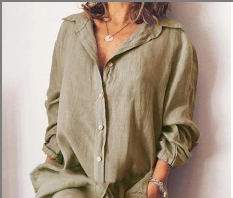 Chemise Longue Unie à Poches Femme