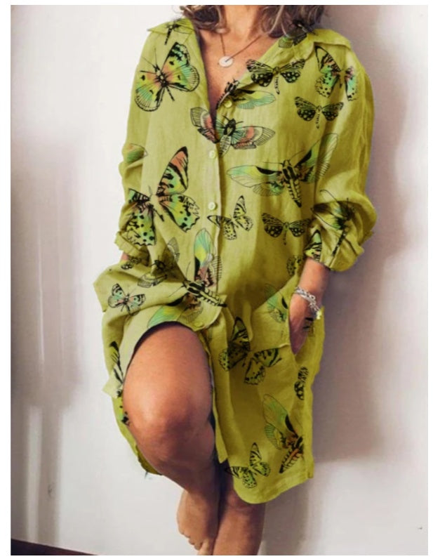 Chemise Longue Unie à Poches Femme