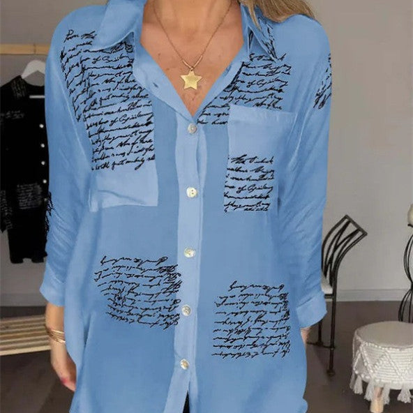 Chemise Décontractée Imprimé Lettre