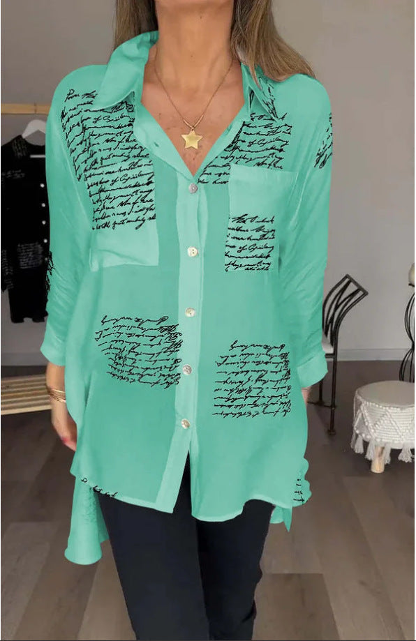Chemise Décontractée Imprimé Lettre