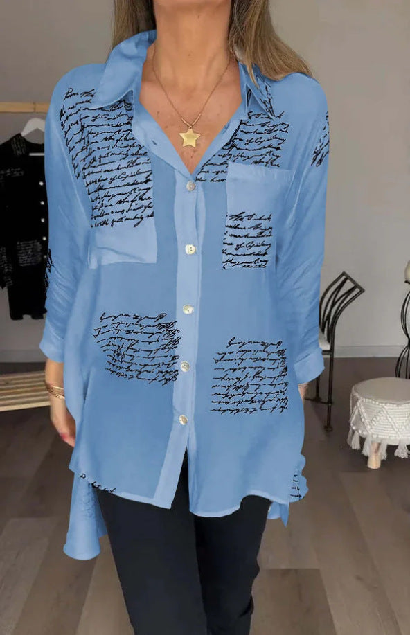 Chemise Décontractée Imprimé Lettre