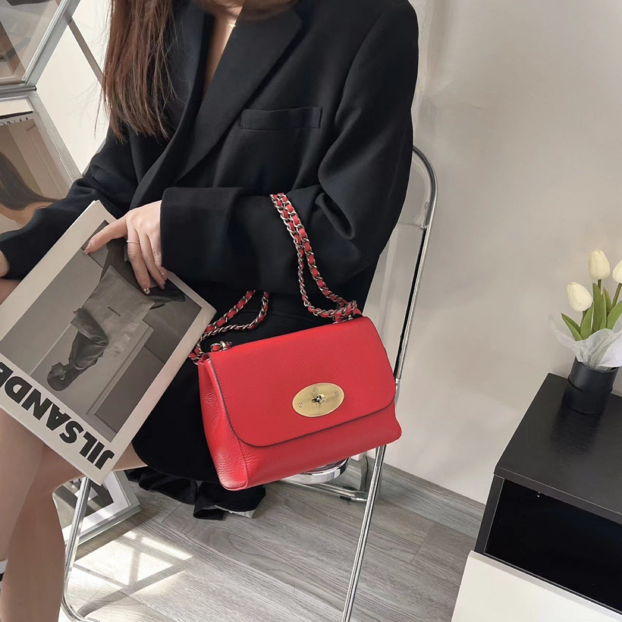 Mini Sac Cuir Boucle Chic