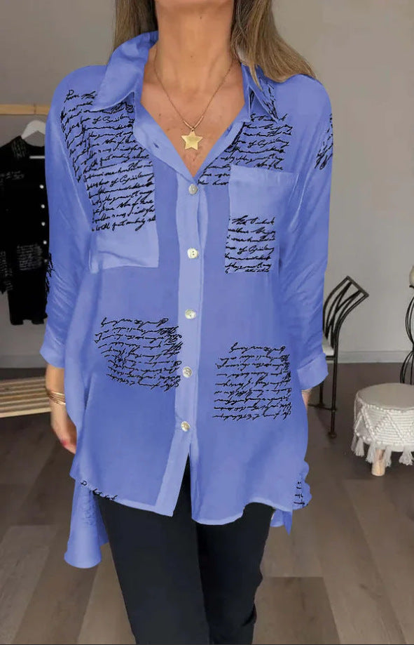 Chemise Décontractée Imprimé Lettre