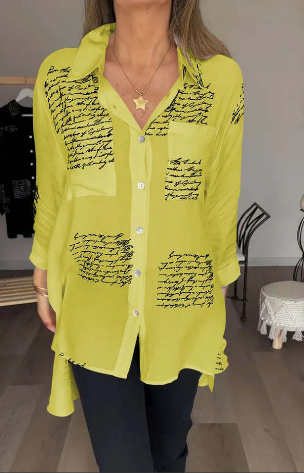 Chemise Décontractée Imprimé Lettre