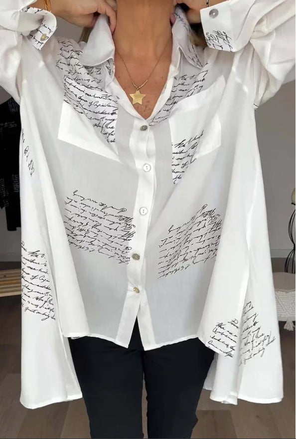 Chemise Décontractée Imprimé Lettre