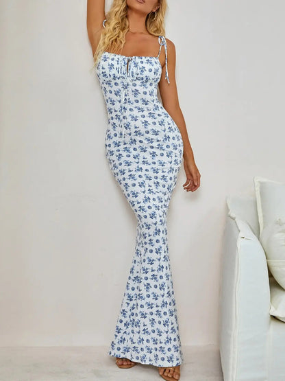 Robe avec Fleurs : Bretelles et Taille Cintrée