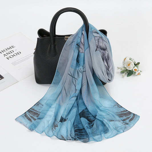 Foulard en soie en mousseline fine