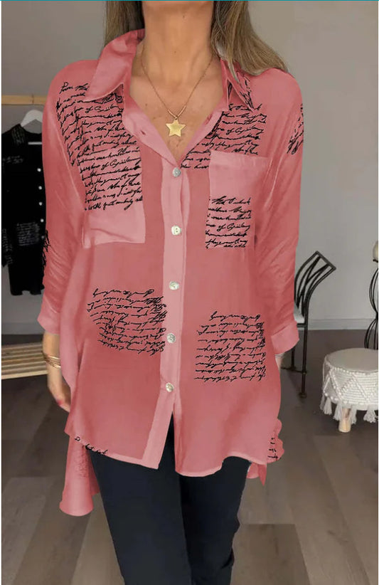 Chemise Décontractée Imprimé Lettre