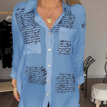 Chemise Décontractée Imprimé Lettre